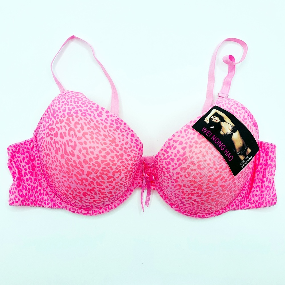 Bra Padded Animal Print Pattern Pink